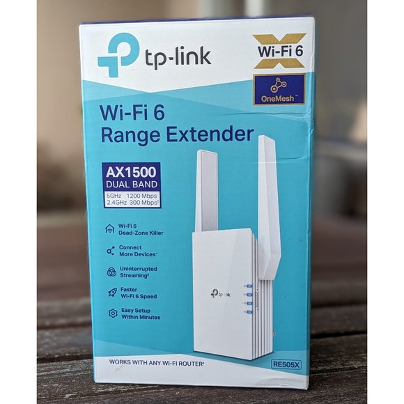 💜TP-Link AX1500 Wi-Fi 6 Range Extender (RE505X) - OneMesh Compatible - Picture 1 of 7